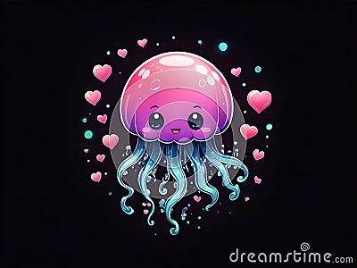 So cute adorable jellyfish Stock Photo