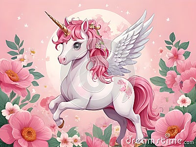 Cute adorable unicorn Stock Photo