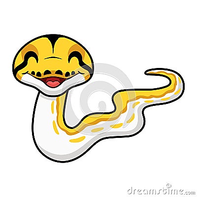 Cute albino tiger reticulated python cartoon Vector Illustration