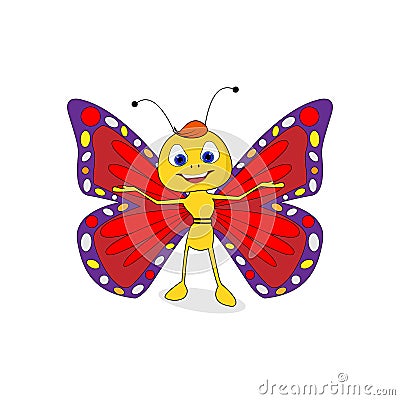 Illustration of cute butterfly animal shape design Vector Illustration