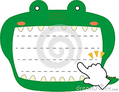 Cute caiman noteboard Vector Illustration