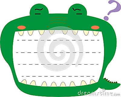Cute caiman noteboard Vector Illustration