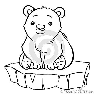 Illustration of cute cartoon baby Polar Bear Vector Illustration