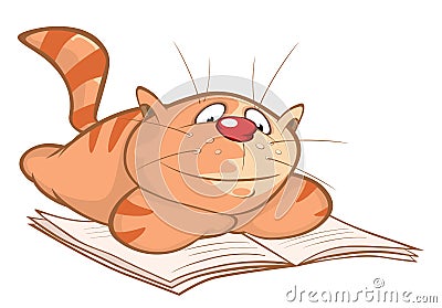 Illustration of a Cute Cat. Cartoon Character Vector Illustration