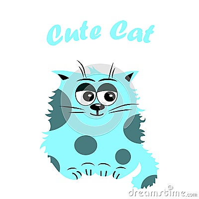 Illustration of a Cute cat Vector Illustration