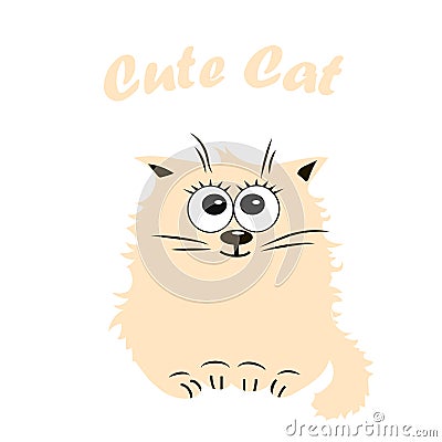 Illustration of a Cute cat Vector Illustration