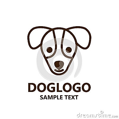 Illustration of cute dog logo on white background Vector Illustration