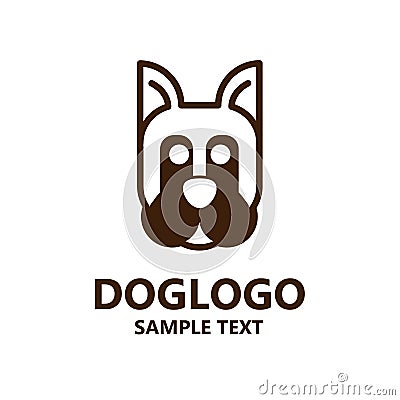 Illustration of cute dog logo on white background Vector Illustration