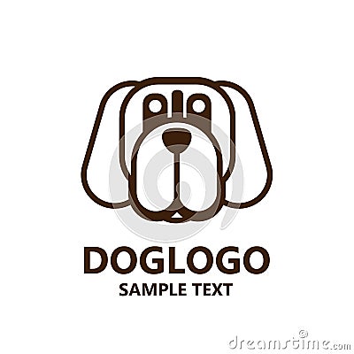Illustration of cute dog logo on white background Vector Illustration