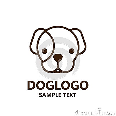 Illustration of cute dog logo on white background Vector Illustration
