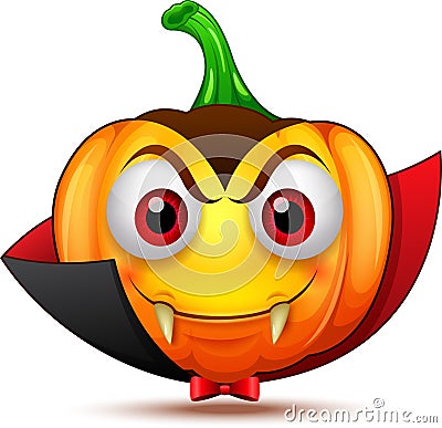 Cute, funny, crazy pumpkin characters. Halloween cartoon emoticon Vector Illustration