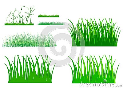 Illustration of cute grass set Stock Photo