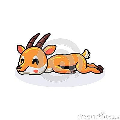 Cute little gazelle cartoon sleeping Vector Illustration