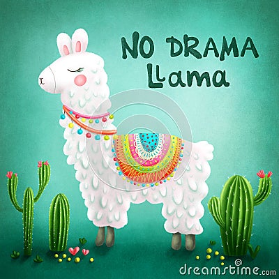 Cute llama Stock Photo