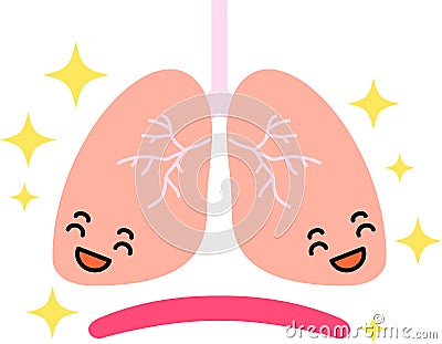 Illustration of a cute lung and diaphragm Vector Illustration