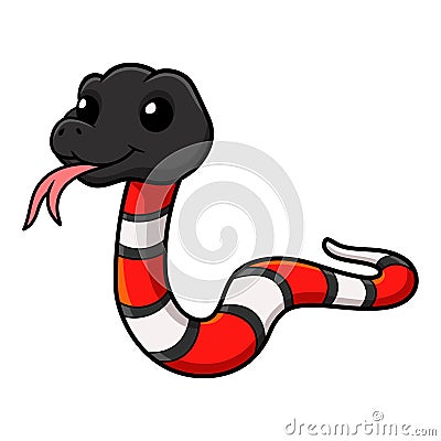 Cute milk snake or milksnake cartoon Vector Illustration
