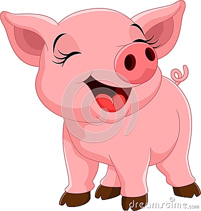 Cute pig cartoon Stock Photo
