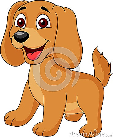 Cute puppy cartoon Vector Illustration