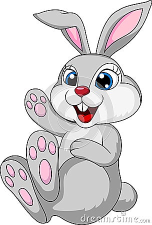 Cute rabbit bunny sitting Vector Illustration