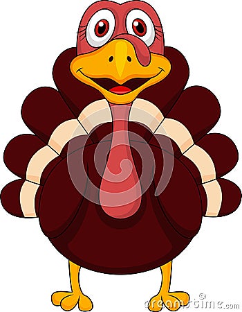 Cute turkey cartoon Vector Illustration