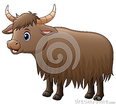 Cute yak cartoon Vector Illustration