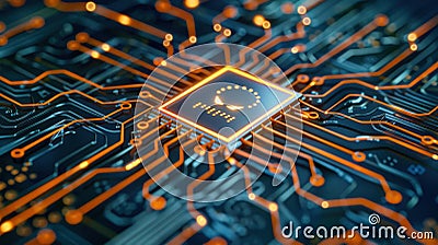 Illustration of cyber attack concept with computer hacked, system error, virus, and malware symbol in 3D rendering Stock Photo