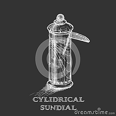 Illustration of cylindrical sundial Vector Illustration