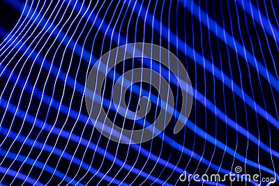 Illustration or 3D rendering. Abstract lines forming a three-dimensional framework on a black background Stock Photo