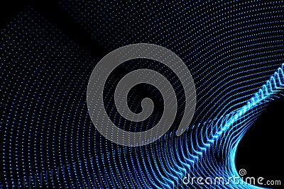 Illustration in 3 d or representation in 3 d. Lights forming patterns on black background. Resource for designers. Geometric Stock Photo