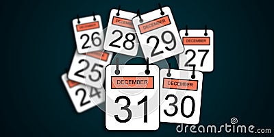 Concept of 31 december Stock Photo