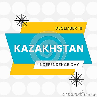 Illustration of december 16 and kazakhstan independence day text with doodles over white circles Stock Photo