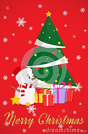 Illustration of decorated Christmas tree Vector Illustration