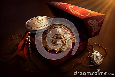 Illustration of a decorated rakhi with exquisite details, generative ai Stock Photo