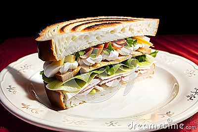 Illustration of delicious sandwich Stock Photo