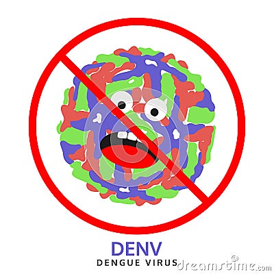 Illustration of dengue virus is not permitted sign Vector Illustration