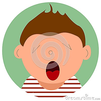 Illustration depicting a boy who is yawning Vector Illustration