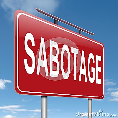 Sabotage concept sign. Stock Photo
