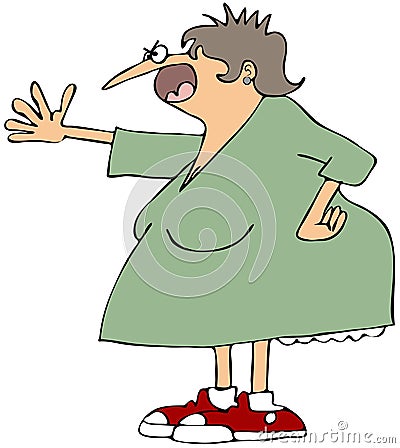 Angry woman Cartoon Illustration