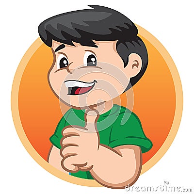 Illustration depicts a child character making okay sign Vector Illustration