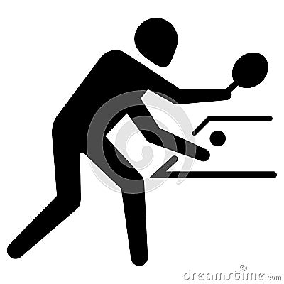 Illustration depicts pictogram of sport table tennis, game of ping pong Vector Illustration