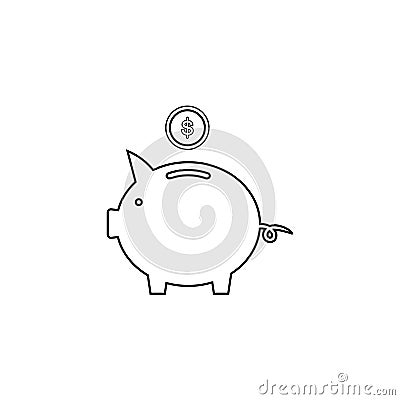 The illustration depicts piggy bank with a pink piggy bank in front. Can be used to image media. Vector Illustration