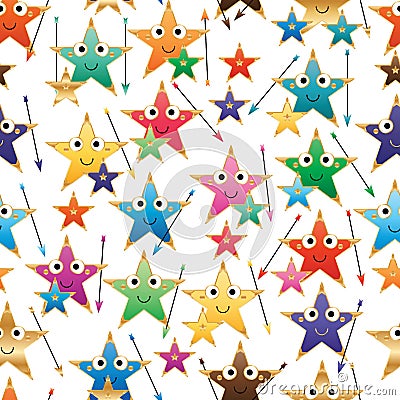 Star arrow weapon standby seamless pattern Vector Illustration