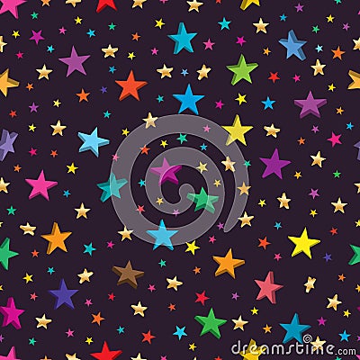 Star 3d 2d seamless pattern Vector Illustration