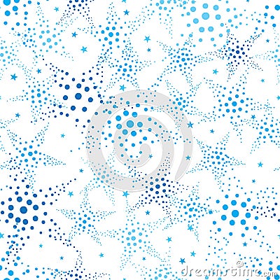 Dot star halftone seamless pattern Vector Illustration