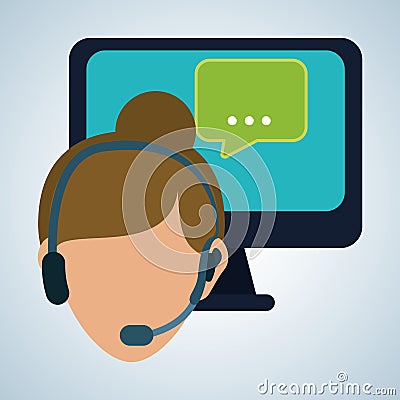 Illustration design of call center, editable vector Vector Illustration