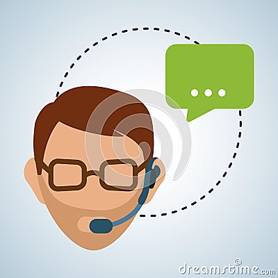 Illustration design of call center, editable vector Vector Illustration