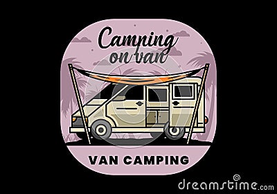 Van camper and flysheet illustration design Vector Illustration