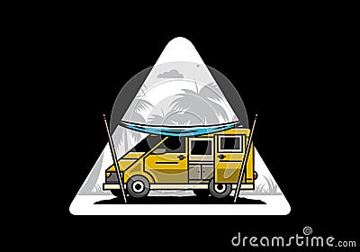 Van camper and flysheet illustration design Vector Illustration