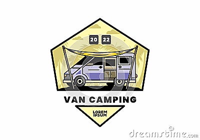 Van camper and flysheet illustration design Vector Illustration