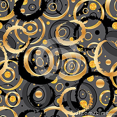 Circle 3d 2d east west style seamless pattern Vector Illustration